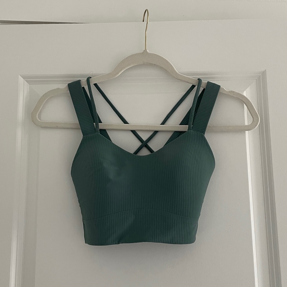 Lululemon Like A Cloud Sports Bra Ribbed Green Size 2 - Picture 16 of 16